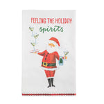 Feeling The Holiday Spirits Glitter Towel Seasonal Mudpie