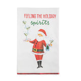 Feeling The Holiday Spirits Glitter Towel Seasonal Mudpie