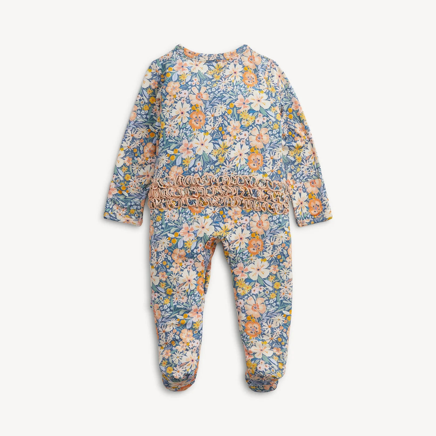 Flora Modal Ruffle Footie Baby Sleepwear Magnetic Me