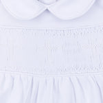 Forever Blessed Smocked Collared Gown - White Baby Sleepwear Magnolia Baby