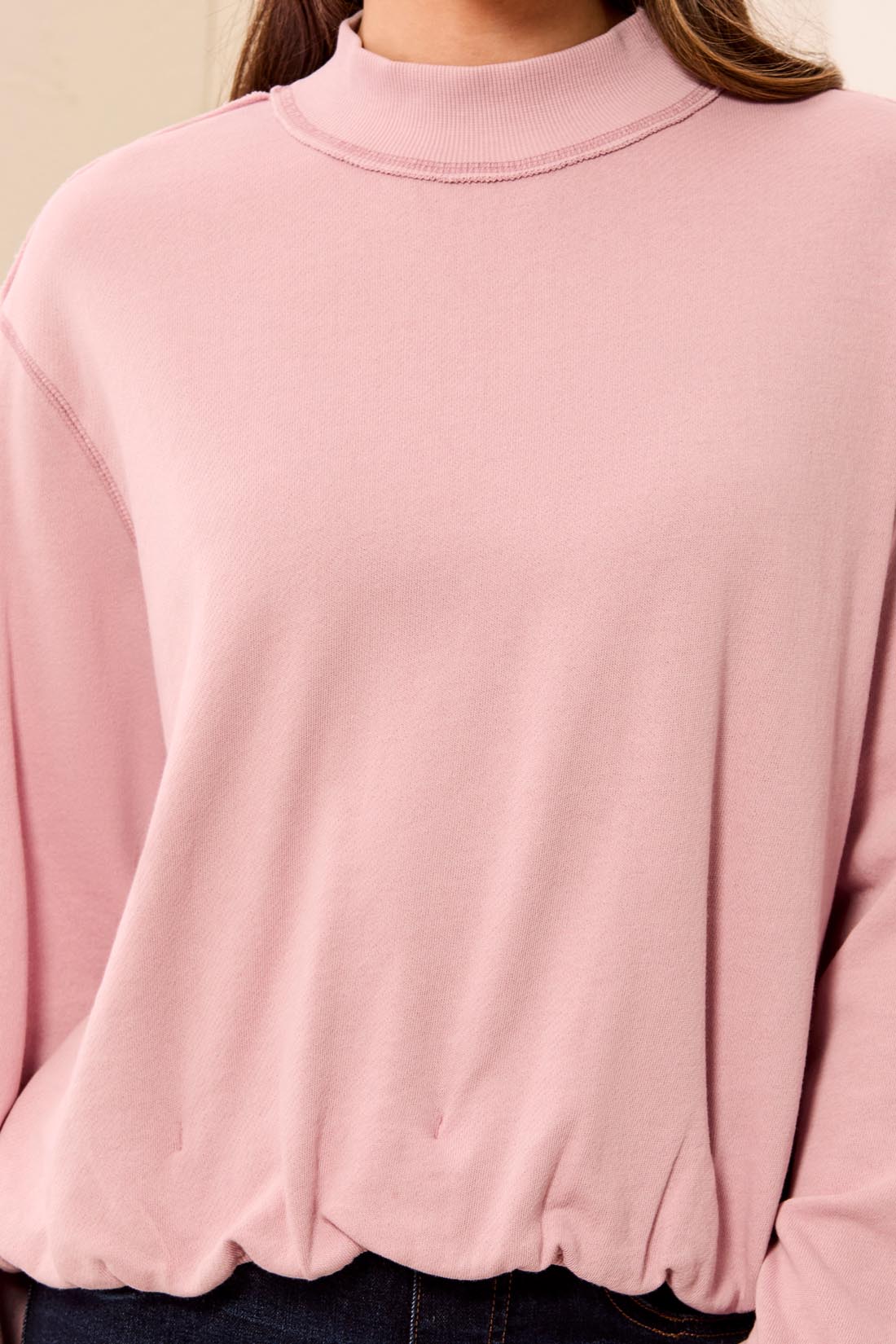 Garment Dye Bubble Sweatshirt - Pink Frost Tops Tribal
