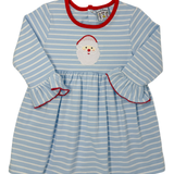 Santa Applique L/S Dress Girls Play Dresses Three Sisters