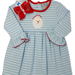 Santa Applique L/S Dress Girls Play Dresses Three Sisters