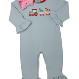 Girls Christmas Train Romper Girls Bubbles + Rompers Three Sisters
