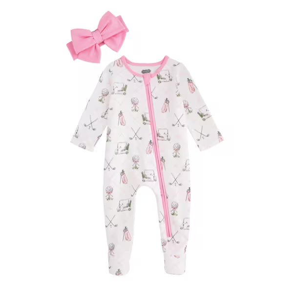 Golf Sleeper & Headband Set Baby Sleepwear Mudpie