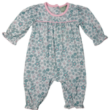 Girls Ice Blue Floral Piped Chest Bubble