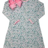 Girls Ice Blue Floral A-Line Dress