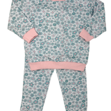 Girls Ice Blue Floral Jogger Set
