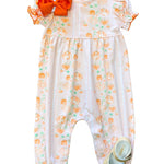 Girls Pumpkin Romper Girls Bubbles + Rompers Ishtex