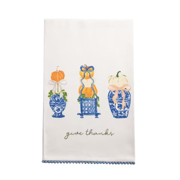Give Thanks Topiary Towel Seasonal Mudpie