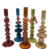 Glass Tapered Candlesticks - Assorted Home Decor Two's Company