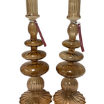 Glass Tapered Candlesticks - Assorted Home Decor Two's Company Brown
