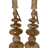 Glass Tapered Candlesticks - Assorted Home Decor Two's Company Brown