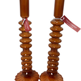 Glass Tapered Candlesticks - Assorted Home Decor Two's Company Rust