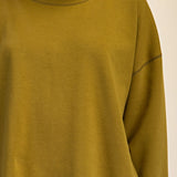 Golden Olive Mock Neck Pullover Tops Glam