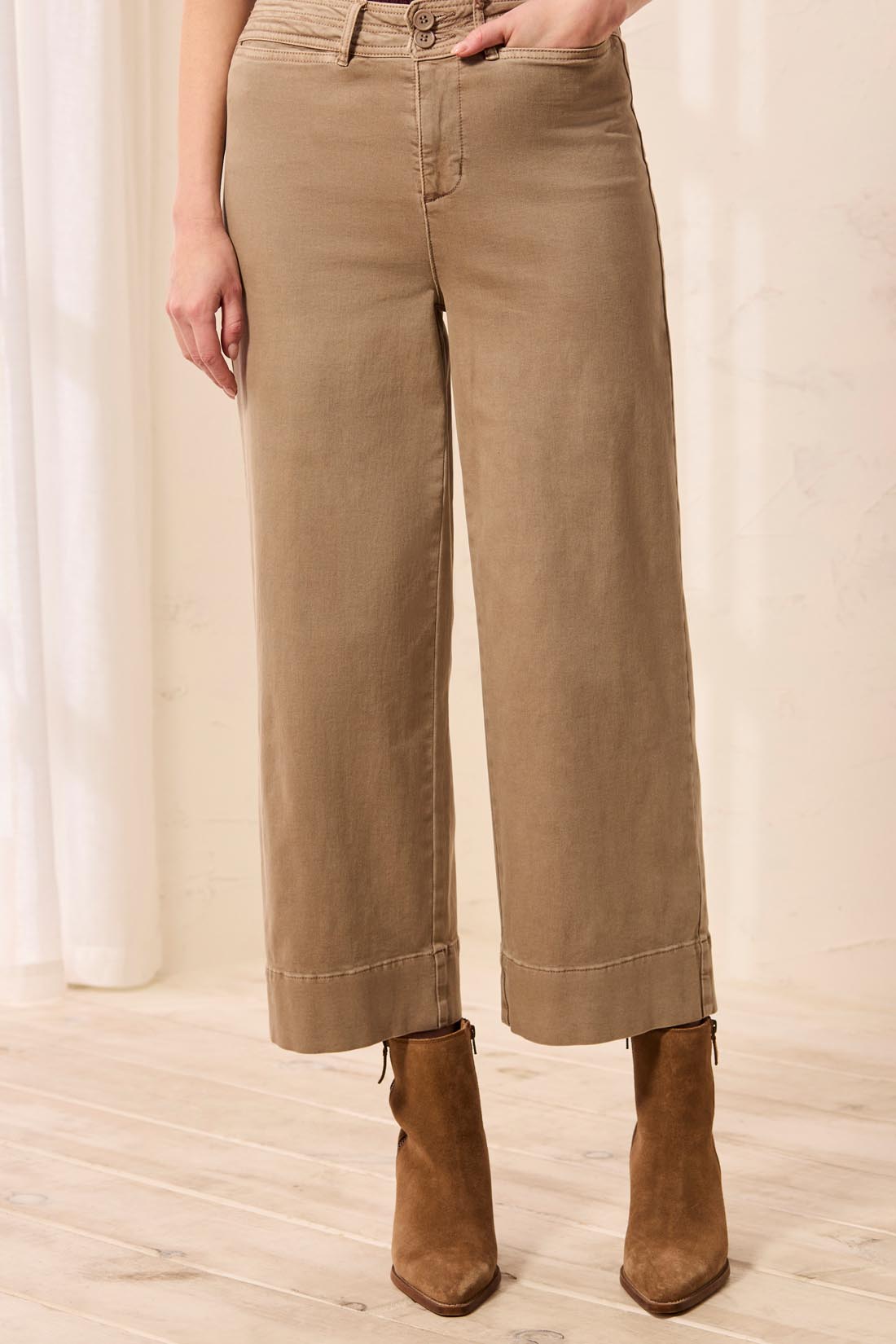 High Rise Fly Front Palazzo Pant - Fossil Jeans Tribal