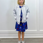 Quilted Moto Jacket - Silver Girls Outerwear Bisby