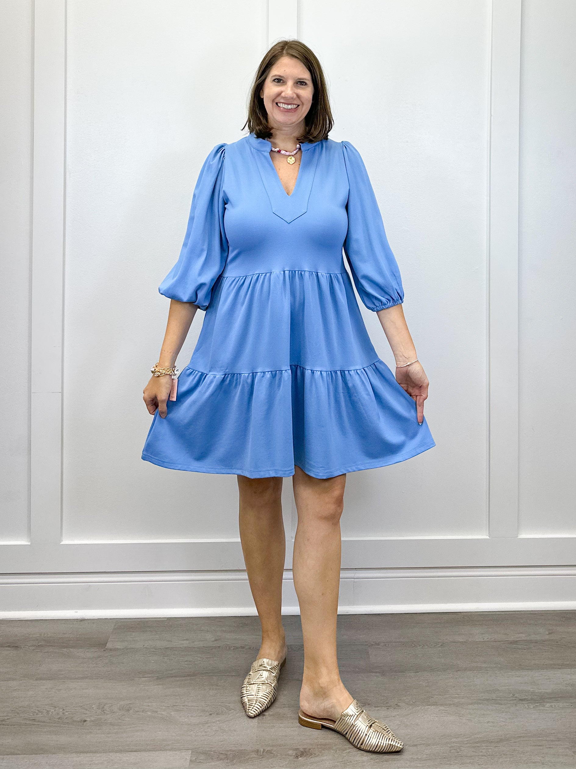 The Tory Ponte Dress - Oxford Short Dresses Smith & Quinn