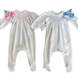 Lizzie & Landon's Bishop Footie - Lt. Blue Baby Sleepwear Magnolia Baby