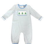 Christmas Tree Smocked Boy Romper Boys Bubbles + Rompers Three Sisters