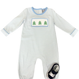 Christmas Tree Smocked Boy Romper Boys Bubbles + Rompers Three Sisters