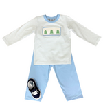 Christmas Tree Smocked Boy Pant Set Boys Sets Three Sisters