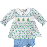 Christmas Tree Smocked Bloomer Set Girls Sets Three Sisters