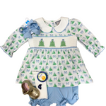 Christmas Tree Smocked Bloomer Set Girls Sets Three Sisters