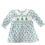 Christmas Tree Smocked Dress Girls Occasion Dresses Three Sisters