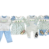 Christmas Tree Smocked Boy Romper Boys Bubbles + Rompers Three Sisters