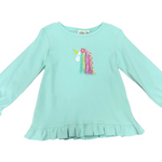 Unicorn Ruffle Swing Top - Lt. Jade Girls Tops + Tees Luigi