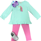 Unicorn Ruffle Swing Top - Lt. Jade Girls Tops + Tees Luigi