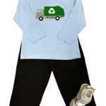 Boys Garbage Truck L/S Tee - Sky Blue Boys Shirts + Polos Luigi