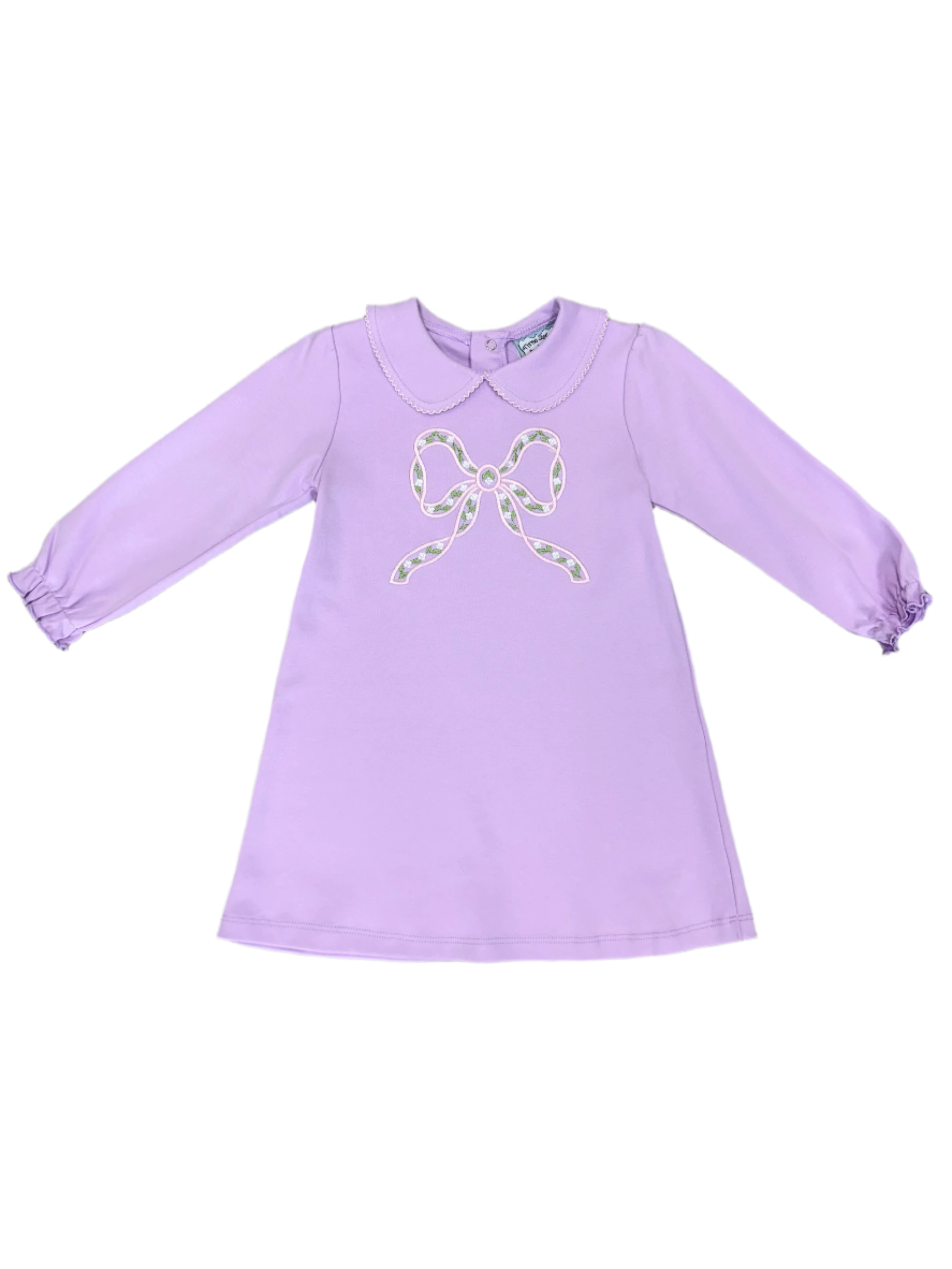 Bow L/S Dress Girls Play Dresses Three Sisters