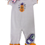Jack O' Lantern Girls Romper Girls Bubbles + Rompers Three Sisters