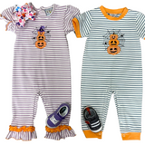 Jack O' Lantern Boys Romper Girls Bubbles + Rompers Three Sisters