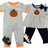 Pumpkin Boys Romper Boys Bubbles + Rompers Three Sisters