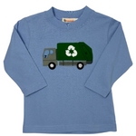 Boys Garbage Truck L/S Tee - Sky Blue Boys Shirts + Polos Luigi