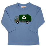 Boys Garbage Truck L/S Tee - Sky Blue Boys Shirts + Polos Luigi