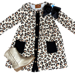 Leopard L/S Dress Girls Play Dresses Millie Jay