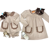 Izzie Dress - Mocha Girls Play Dresses Millie Jay