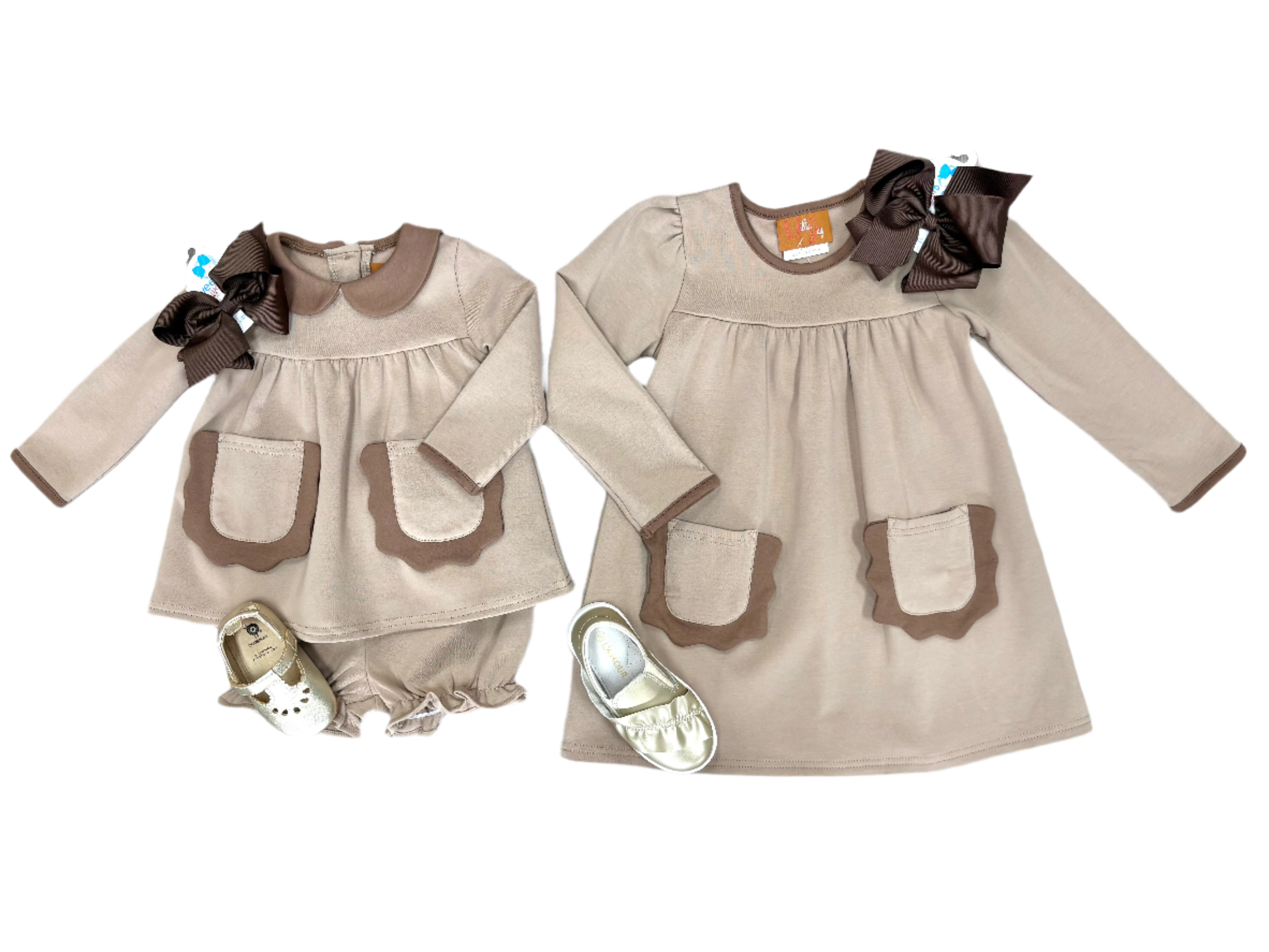 Izzie Dress - Mocha Girls Play Dresses Millie Jay