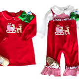 Christmas Sleigh Girls Romper Girls Occasion Dresses Millie Jay