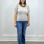 Alexandra Puff Sleeve Sweater - Heather Mocha Sweaters Zenana