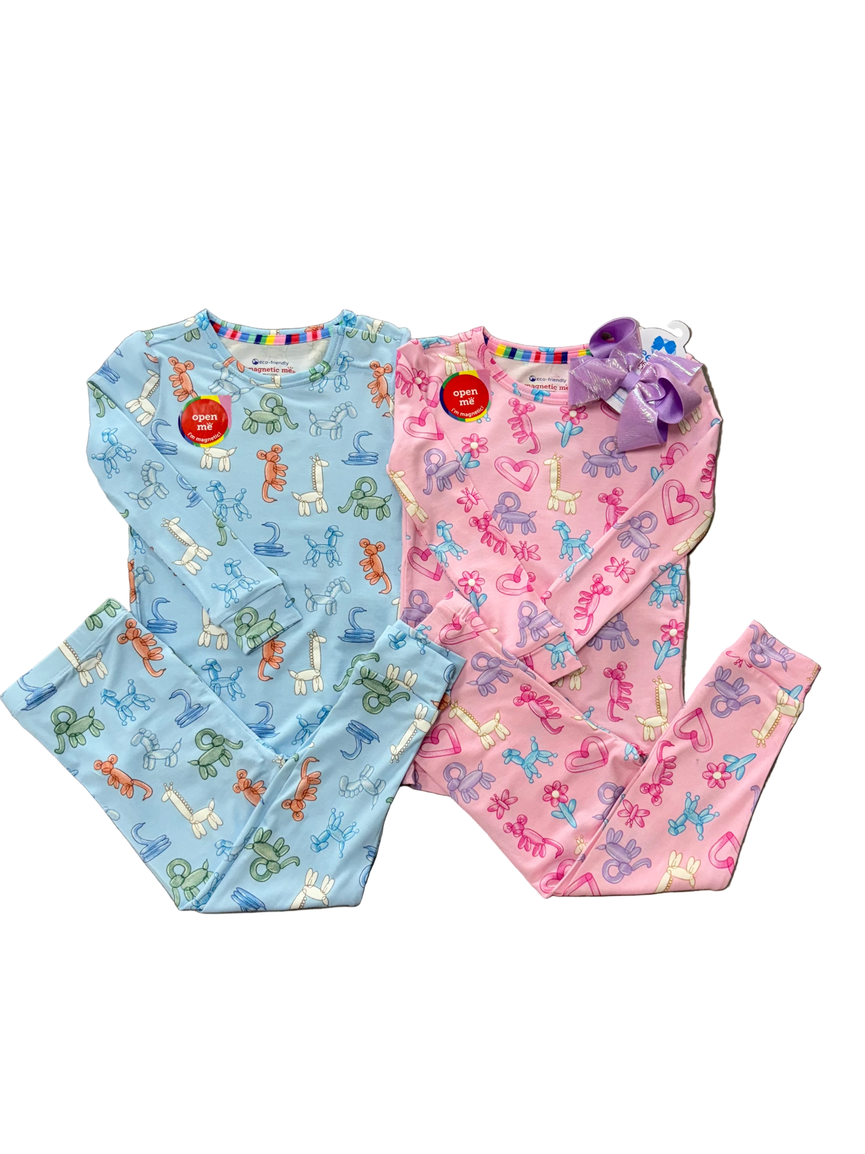 Blue Party Animals Glow in the Dark Modal L/S PJ Kids Pajamas Magnetic Me