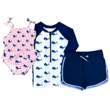 Navy Dolphin Hem Swim Trunks Kids Swim Rufflebutts
