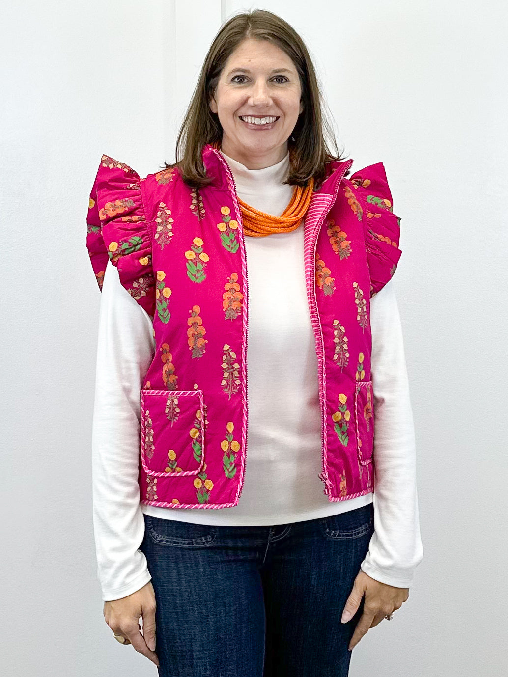 Petal Pop Vest - Magenta