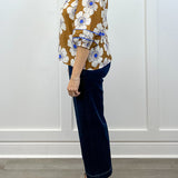 Meadow Bloom Split Neck Blouse - Chestnut Floral