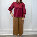 Bordeaux Statement Blouse - Burgundy Tops Jodifl