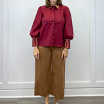 Bordeaux Statement Blouse - Burgundy Tops Jodifl